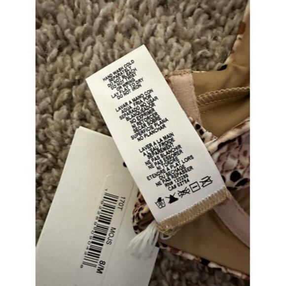 Vitamin A Womens Wired Snake Print Swim Top Beach Size 8 Medium Tie Back - Picture 12 of 14